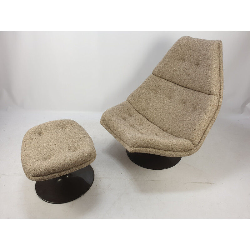 Vintage F510 Lounge Chair and Ottoman by Geoffrey Harcourt for Artifort, 1970s