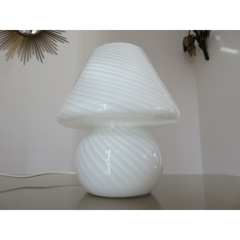 Vintage mushroom lamp in murano glass 1970s 