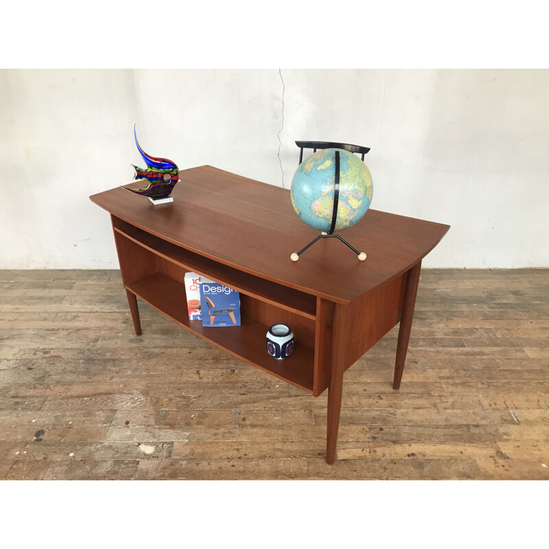 Vintage Scandinavian teak desk 1950 1960