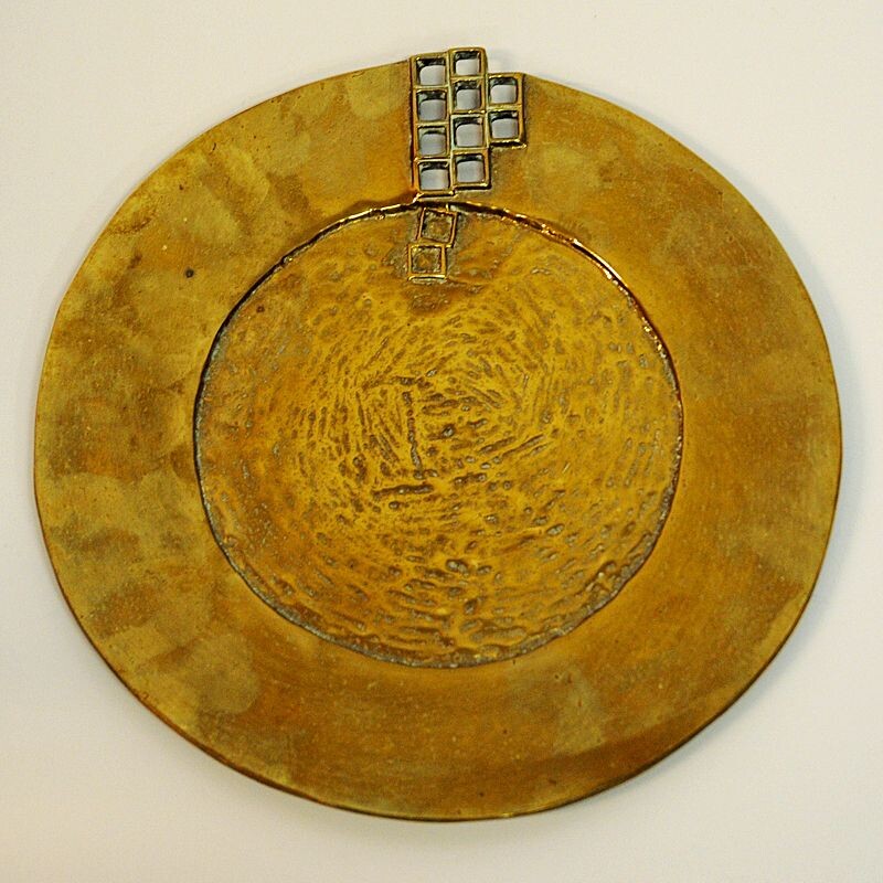 Vintage Plate in Brass, Scandinavia 1970s