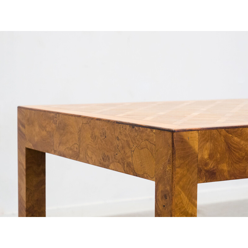 Vintage oak and marquetry table, Italy
