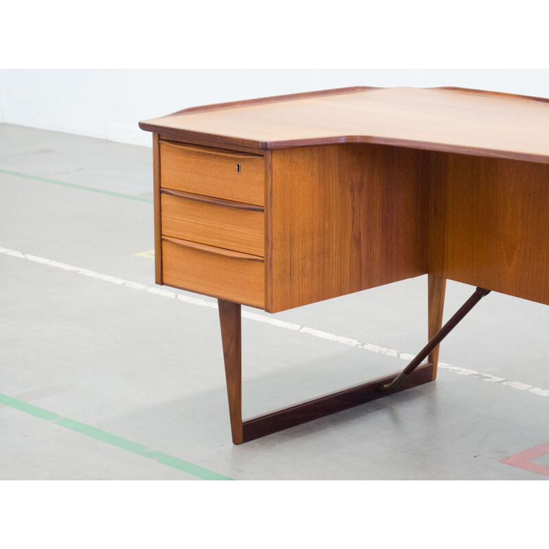 Vintage 'Boomerang' teak desk by Peter Løvig Nielsen