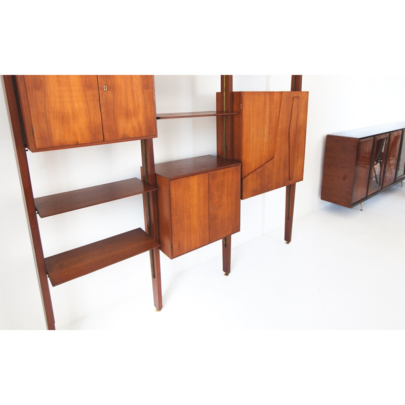 Italian bookshelf in teak, A.FERRI - 1950s