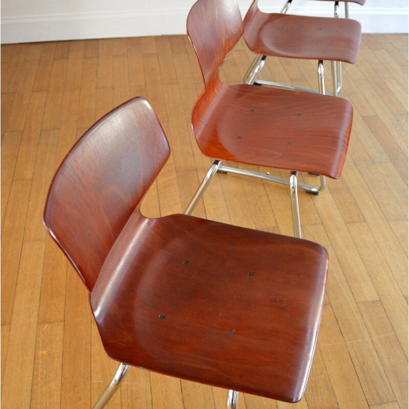 Set of 4 vintage Flötotto chairs for Pagholz