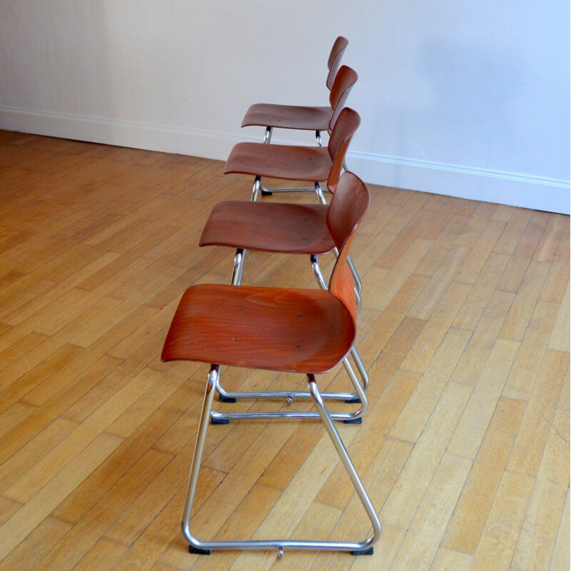 Set of 4 vintage Flötotto chairs for Pagholz