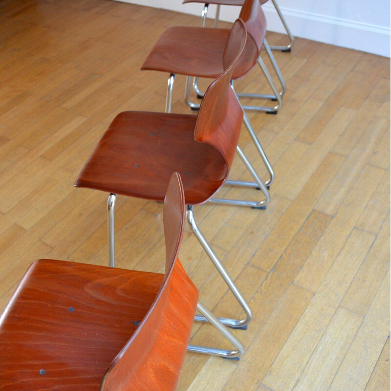 Set of 4 vintage Flötotto chairs for Pagholz