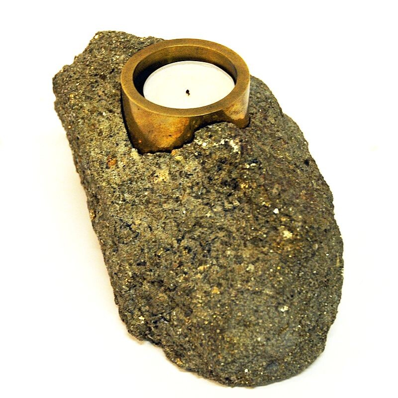 Vintage candleholder in stone by Saulo AS