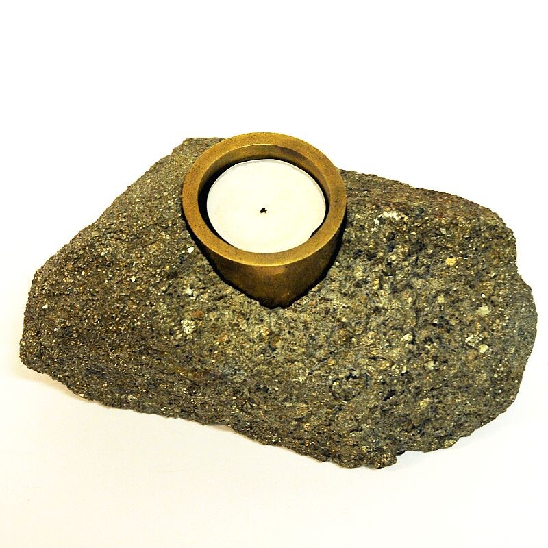 Vintage candleholder in stone by Saulo AS