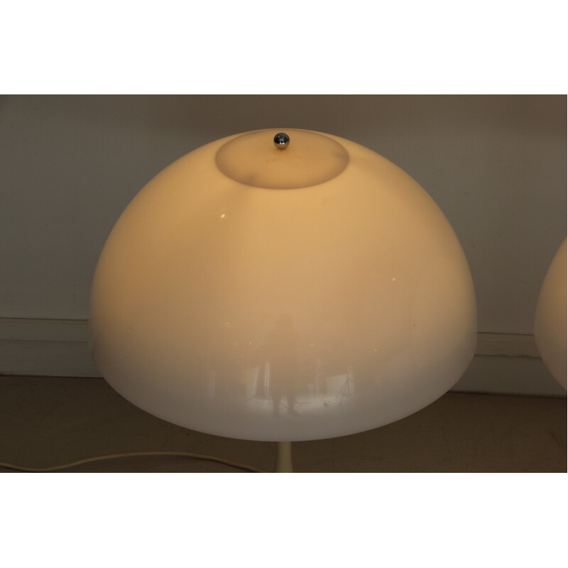 Louis Poulsen pair of withe panthella lamp, Verner PANTON - 1970s