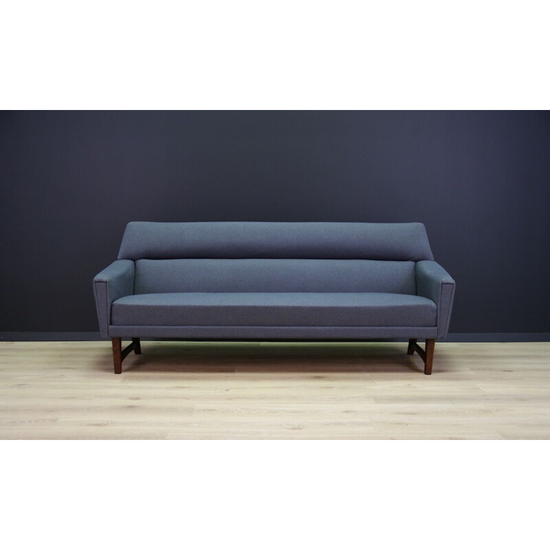 Vintage sofa in rosewood and grey fabric