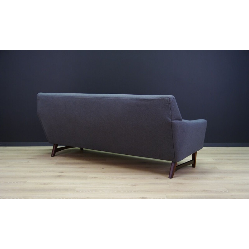 Vintage sofa in rosewood and grey fabric