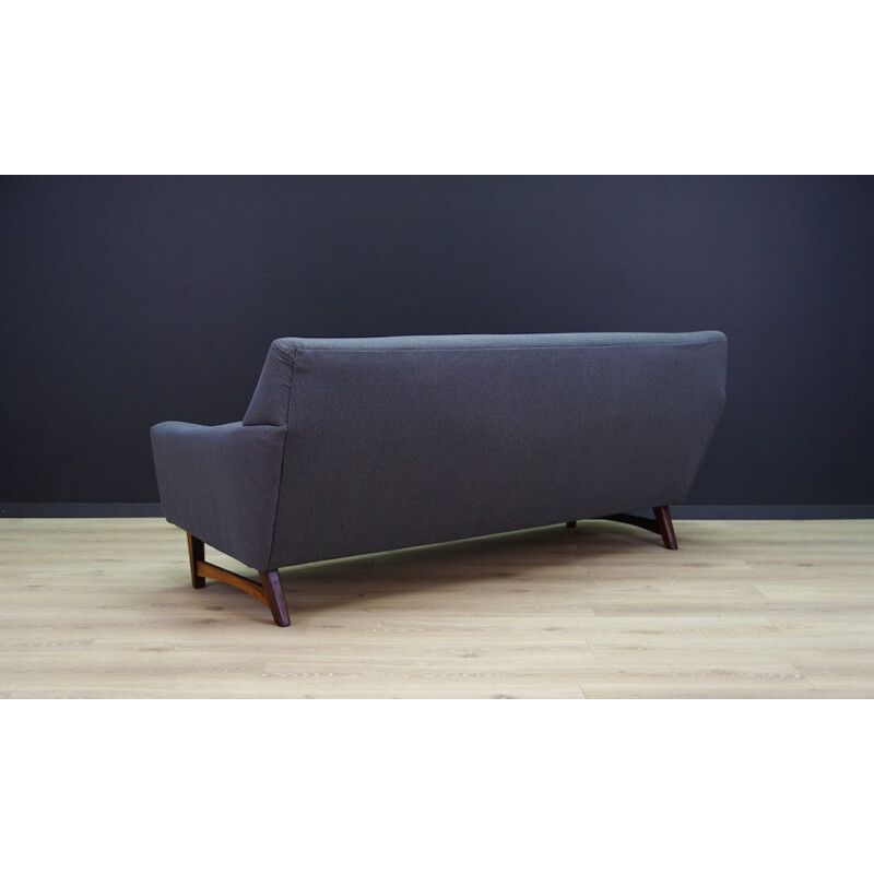 Vintage sofa in rosewood and grey fabric