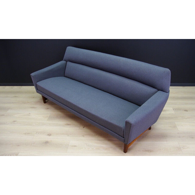 Vintage sofa in rosewood and grey fabric