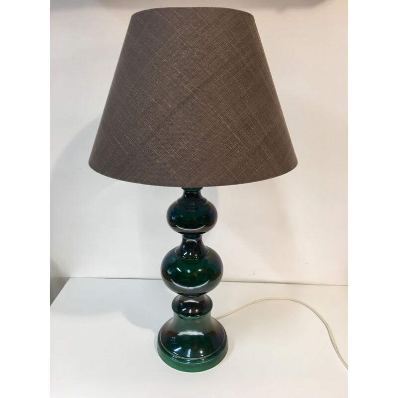 Vintage green ceramic table lamp