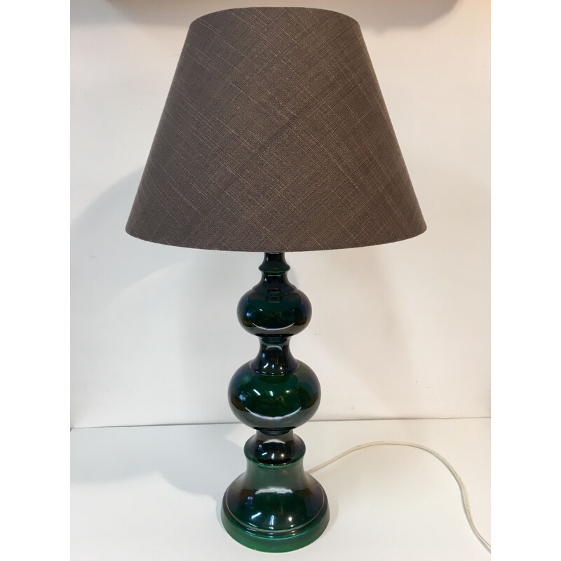 Vintage green ceramic table lamp