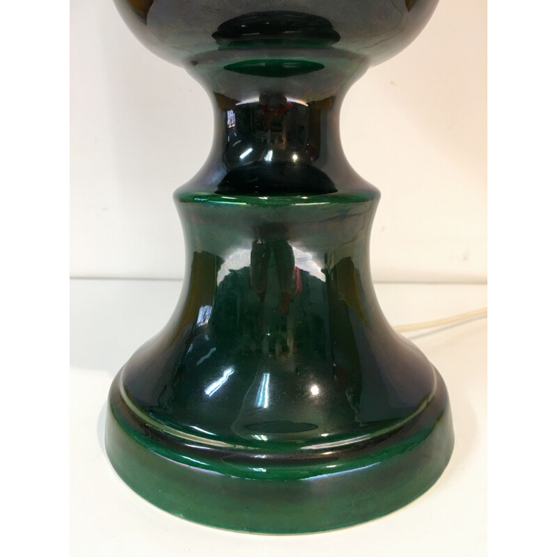 Vintage green ceramic table lamp