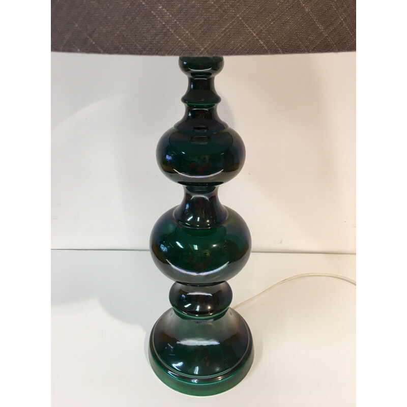 Vintage green ceramic table lamp