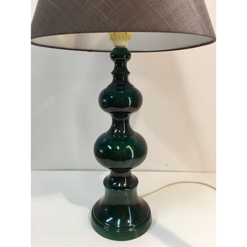 Vintage green ceramic table lamp