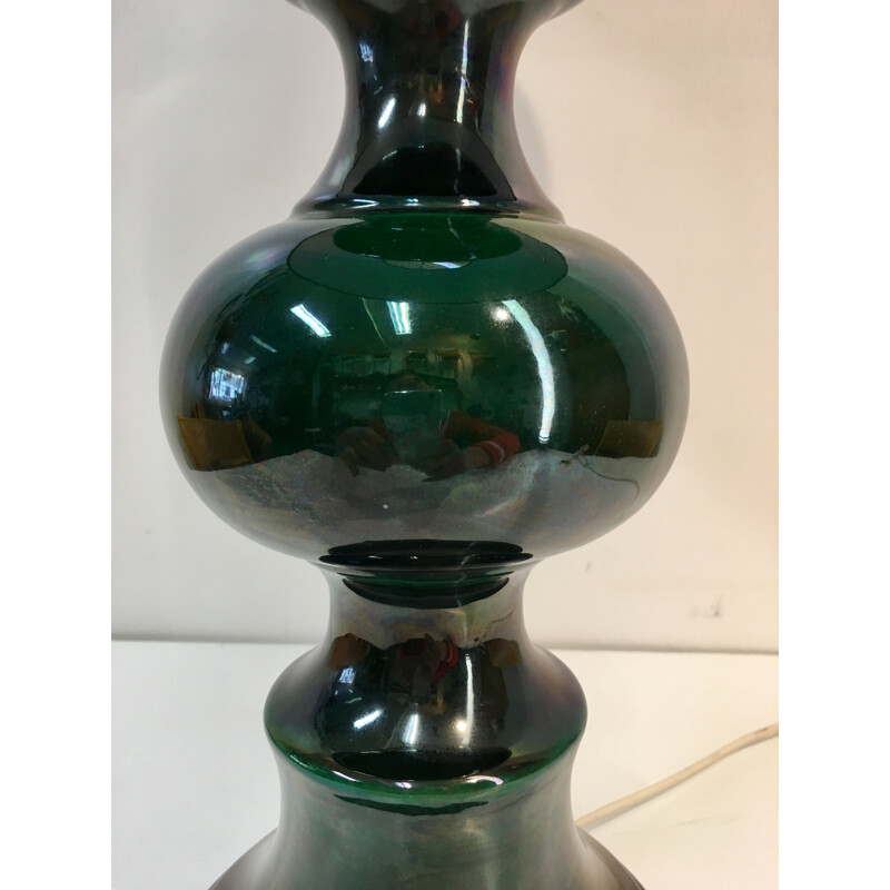 Vintage green ceramic table lamp