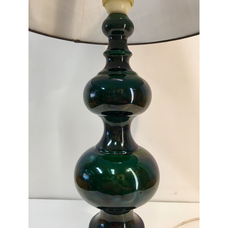 Vintage green ceramic table lamp