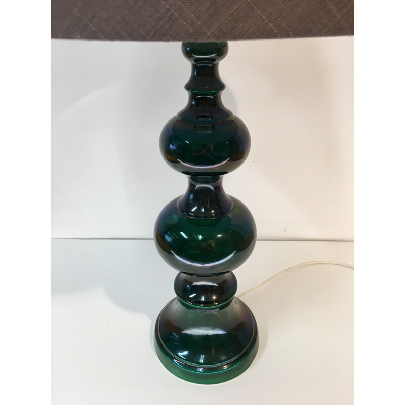 Vintage green ceramic table lamp