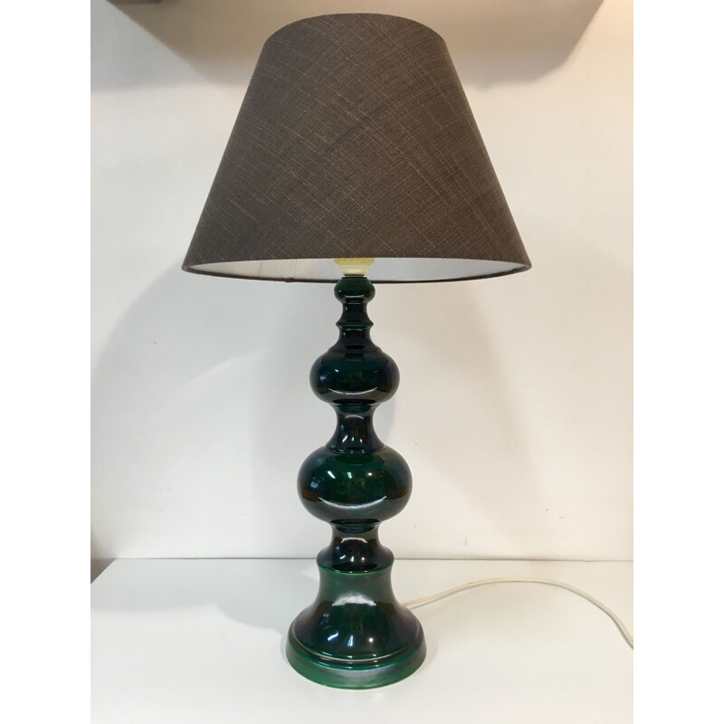 Vintage green ceramic table lamp
