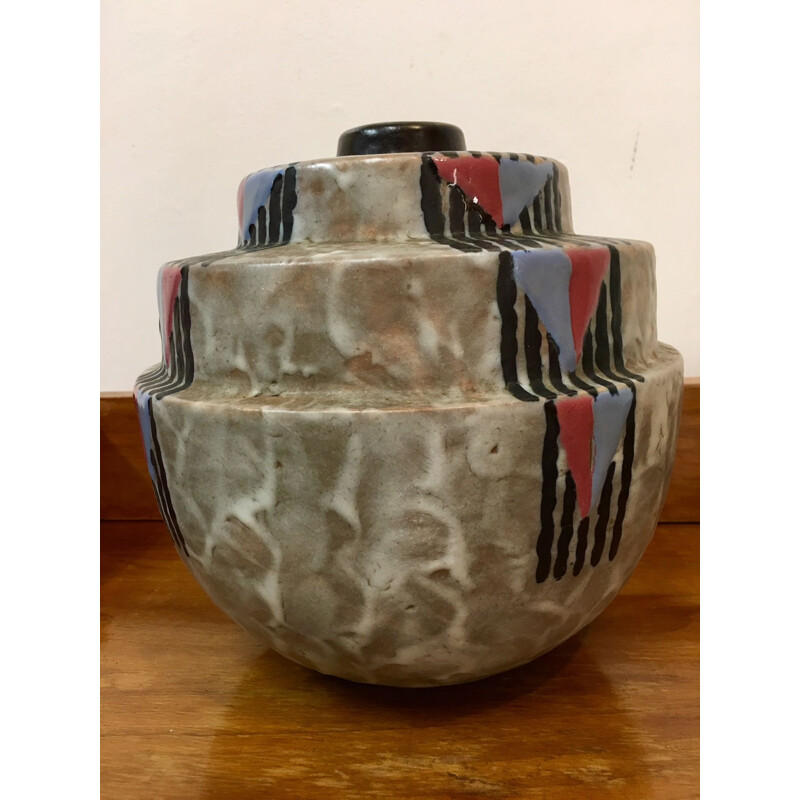 Vintage ceramic vase by Louis Dage