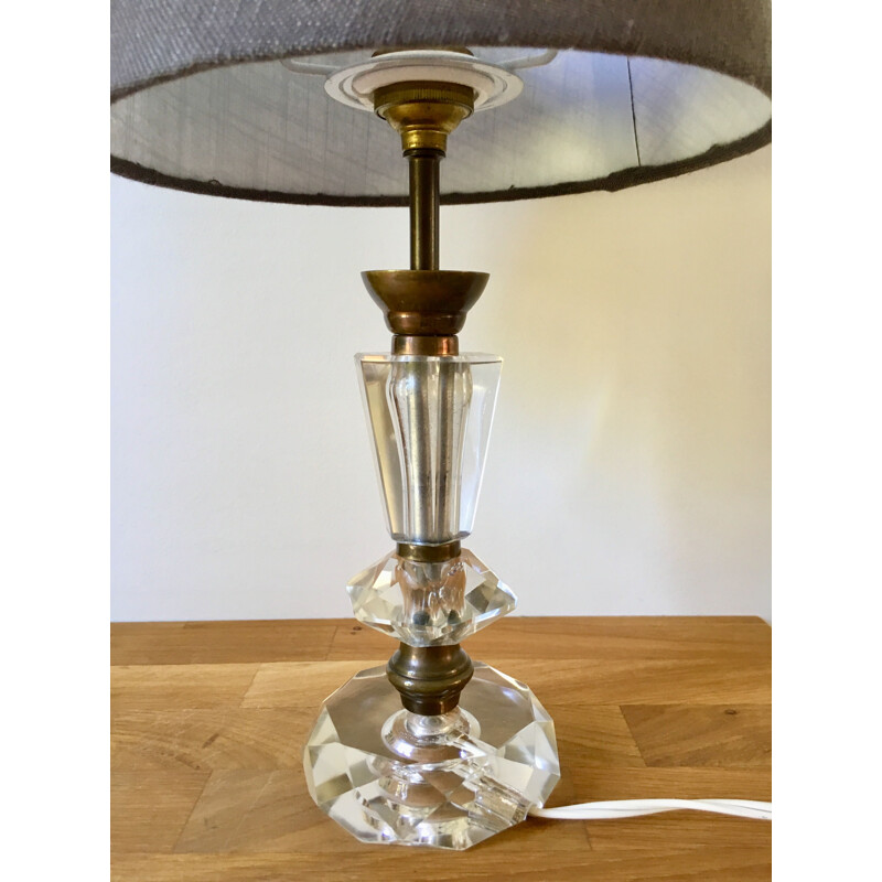 Vintage table lamp in cut crystal