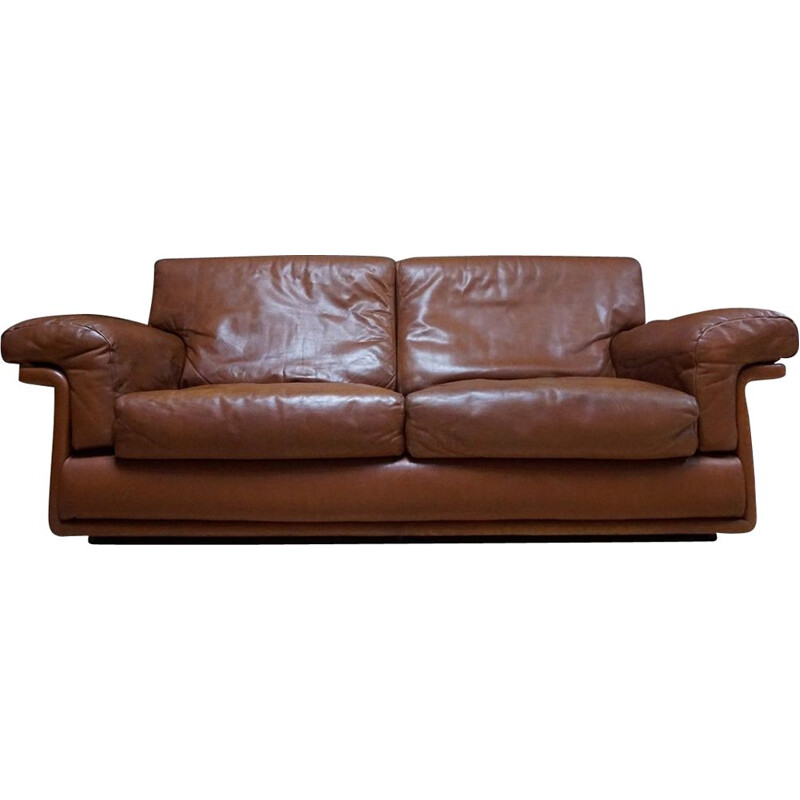 Vintage 2-seater sofa in brown leather by De Sede