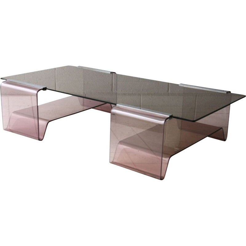 Vintage coffee table by Michel Dumas in Plexiglas , 1970s