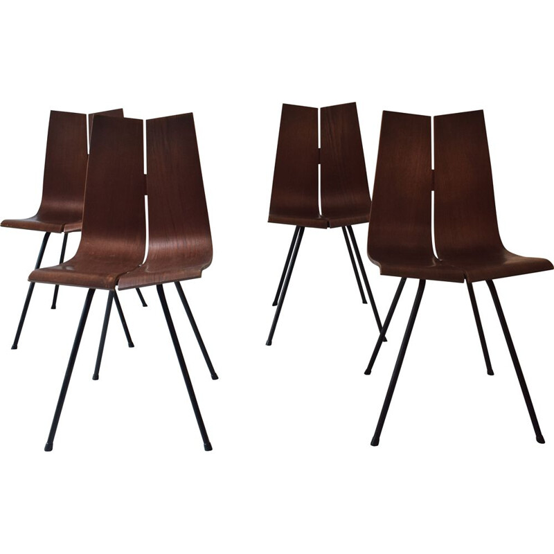 Set of 4 vintage GA chairs by Hans Bellmann for Horgen Glarus, 1950s