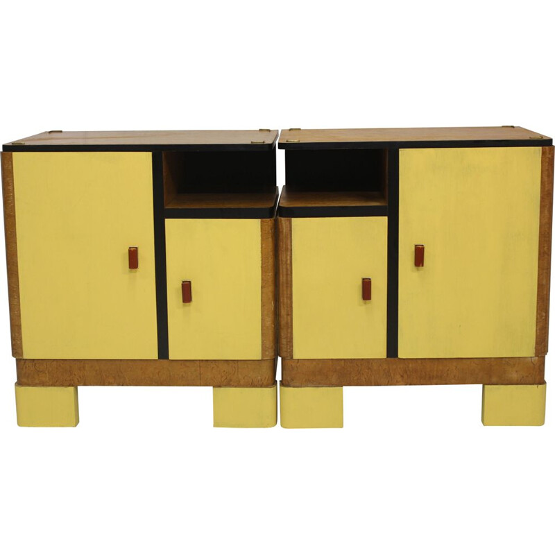 Vintage Pair of two night stands in two colors, 1950s