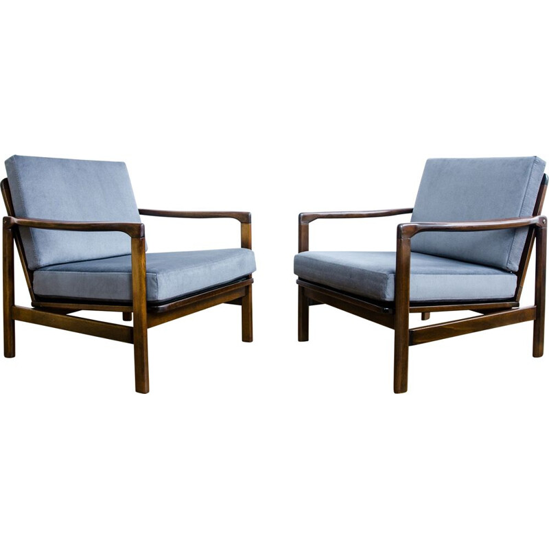 Set of 2 vintage "B-7752" armchairs by Zenon Bączyk, 1960s