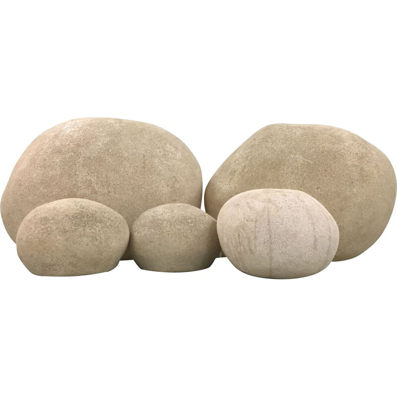 Set of 5 pebble lamps by André Cazenave