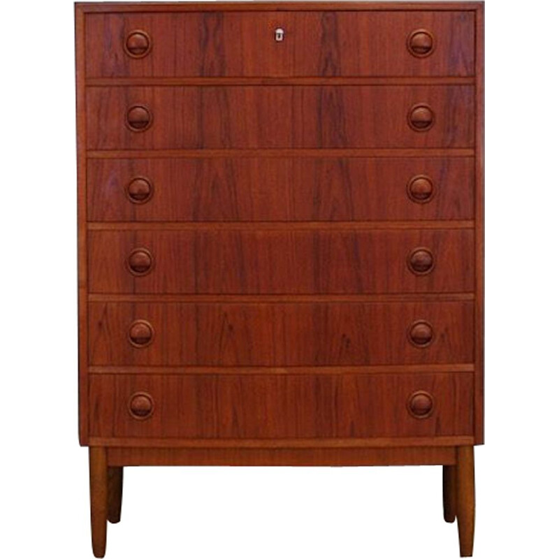 Vintage teak chest of drawers by Kai Kristiansen, 1960s-1970s