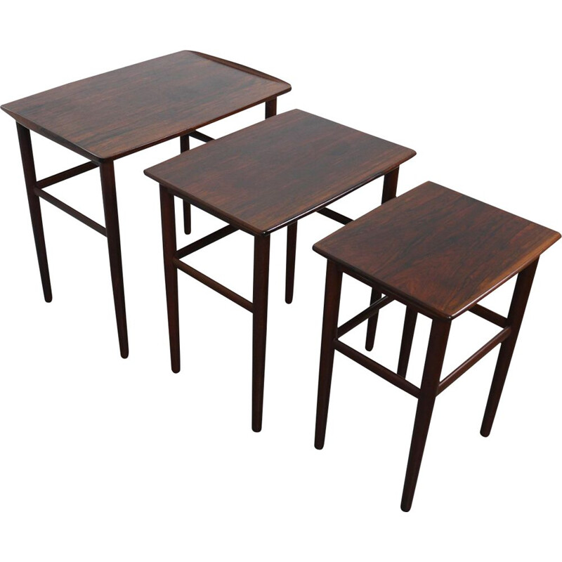 Vintage nesting tables in rosewood, Denmark 1960