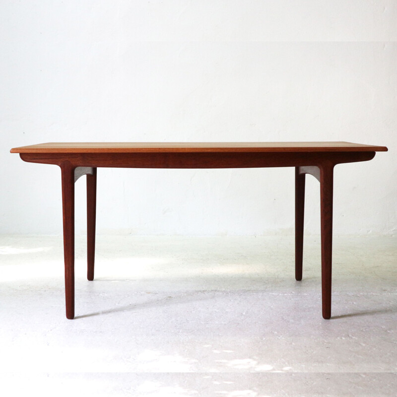 Table à repas vintage scandinave extensible en teck, 1960