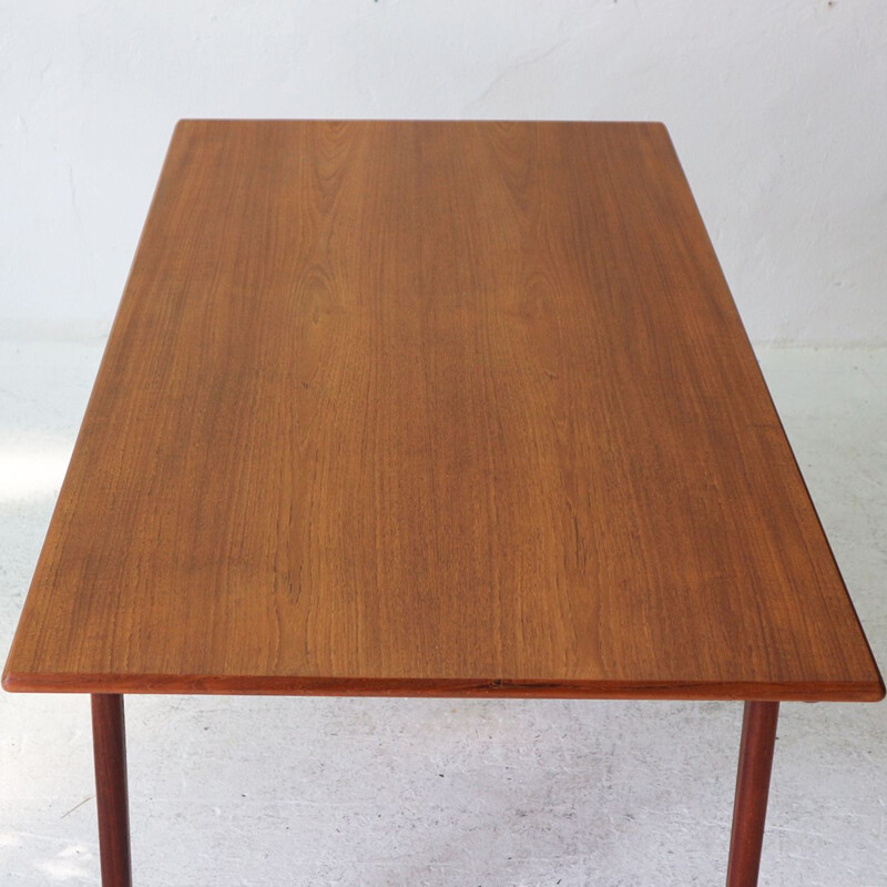 Table à repas vintage scandinave extensible en teck, 1960