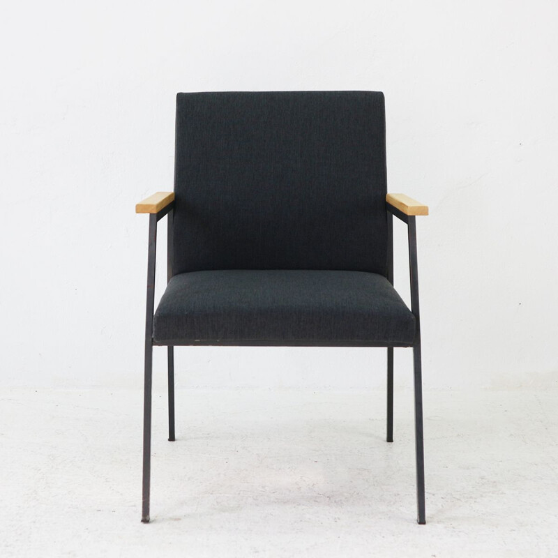 Vintage Armchair in wood and steel, Germany 1960s