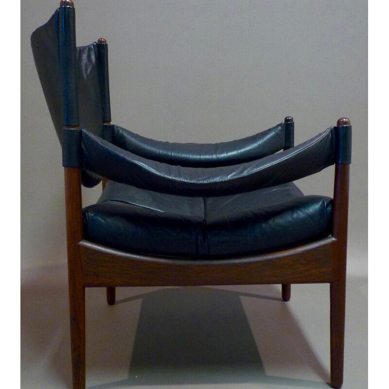 Modus armchair in leather and rosewood, Kristian Solmer VEDEL - 1970s