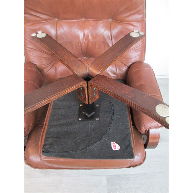 Vintage armchair with ottoman by Unico, Denmark, 1970s