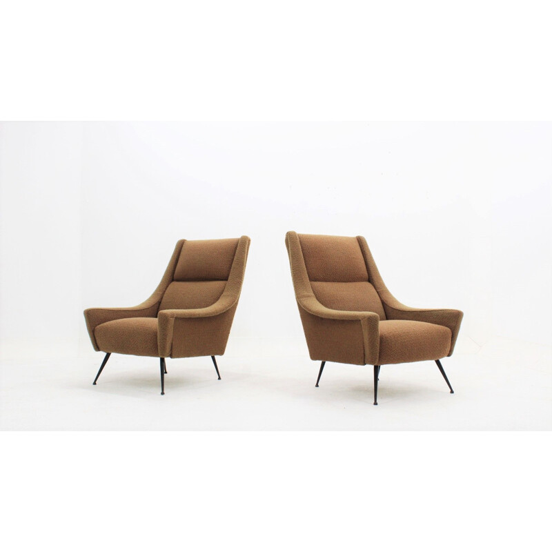 Vintage pair of Italian armchairs by Minotti, 1950s