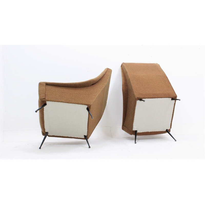 Paire vintage de fauteuils italiens par Minotti 1950