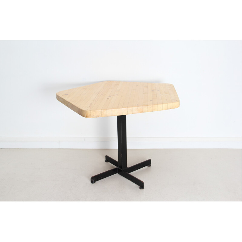 Les Arcs dining table in pinwood and metal, Charlotte PERRIAND - 1960s