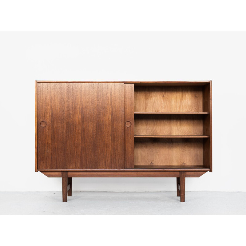 Danish vintage highboard in teak with 2 sliding doors, 1960s