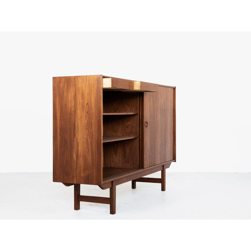 Danish vintage highboard in teak with 2 sliding doors, 1960s