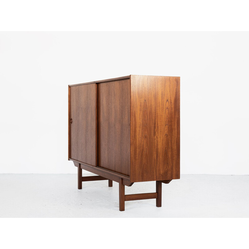 Danish vintage highboard in teak with 2 sliding doors, 1960s