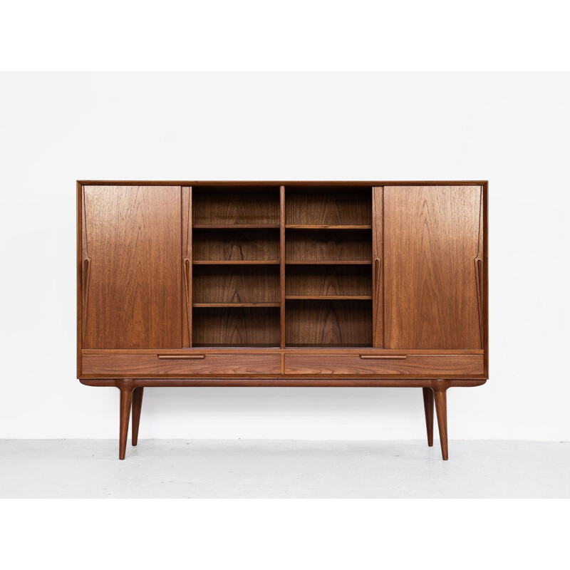 Vintage highboard model 13 in teak by Omann Jun, 1960s