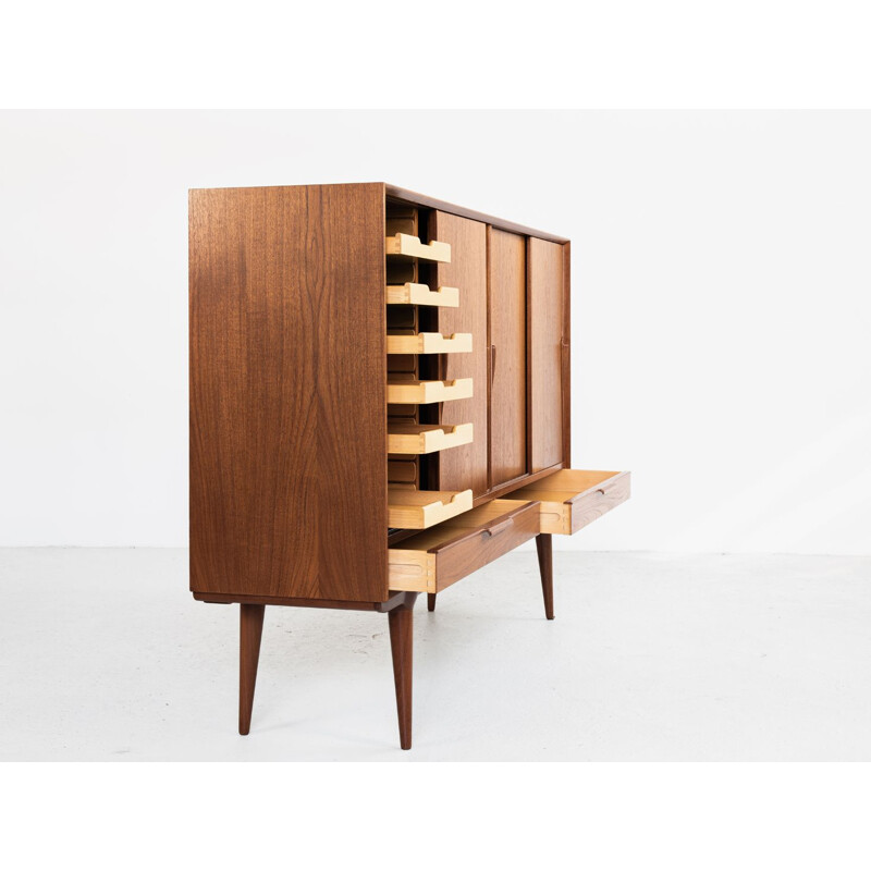 Vintage highboard model 13 in teak by Omann Jun, 1960s