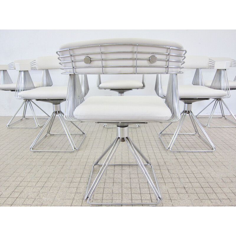 Ensemble de 6 chaises à repas vintage, Novalux, 1970